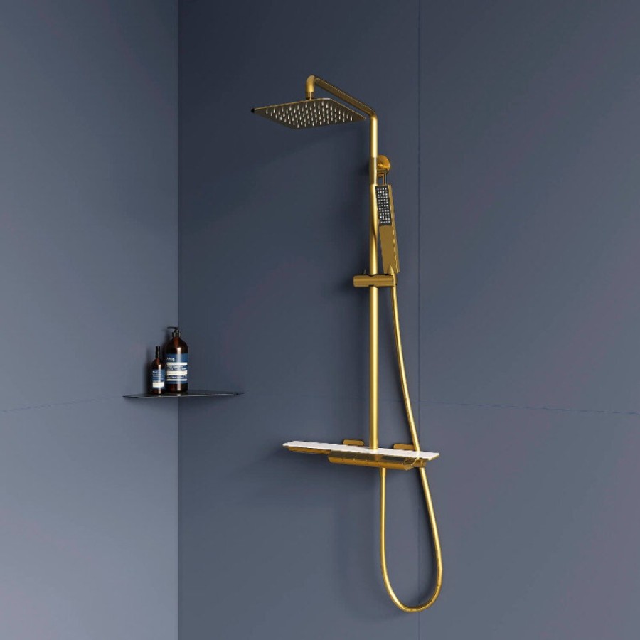 Душевая система RGW Shower Panels 51140134-06 SP-34G, термостатическая, цвет золото