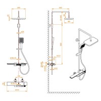 Душевая система RGW Shower Panels 51140134-06 SP-34G, термостатическая, цвет золото