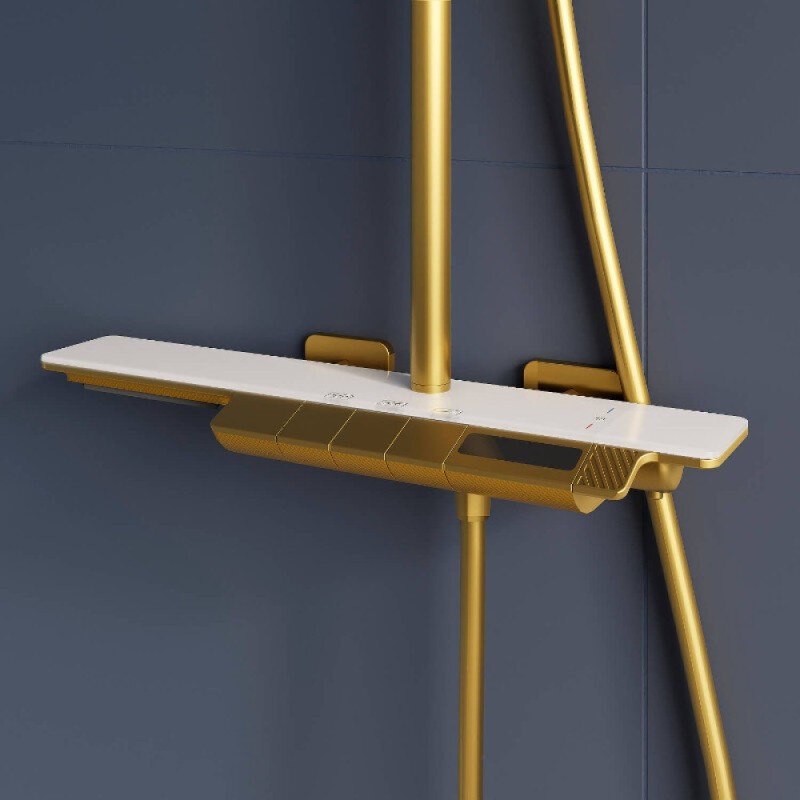 Душевая система RGW Shower Panels 51140134-06 SP-34G, термостатическая, цвет золото
