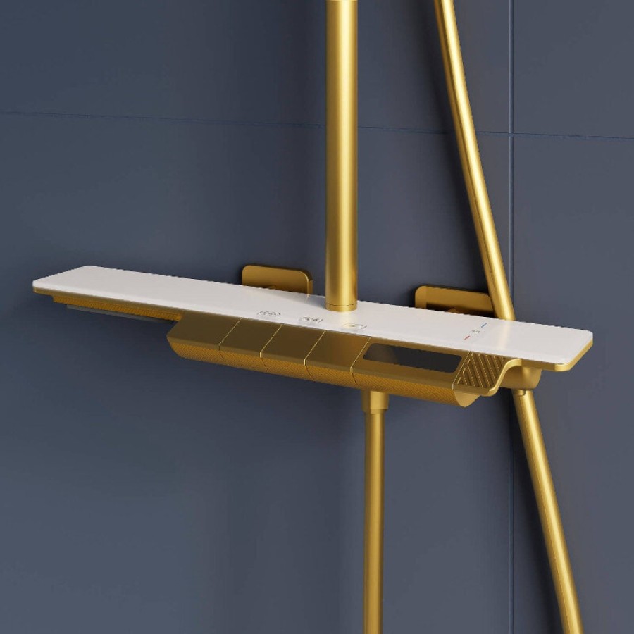 Душевая система RGW Shower Panels 51140134-06 SP-34G, термостатическая, цвет золото