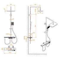 Душевая система RGW Shower Panels 51140135-03 SP-35W, термостатическая, цвет белый