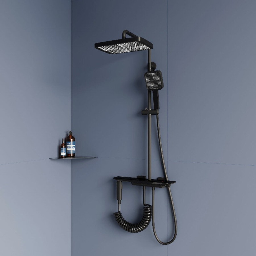 Душевая система RGW Shower Panels 51140135-04 SP-35B, термостатическая, цвет черный