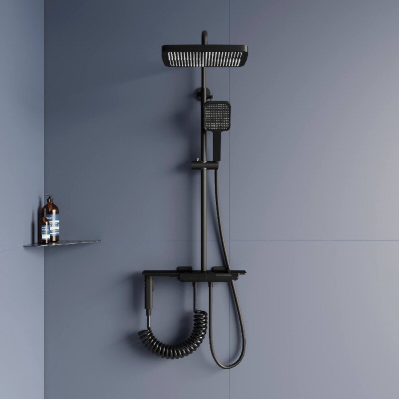 Душевая система RGW Shower Panels 51140135-04 SP-35B, термостатическая, цвет черный