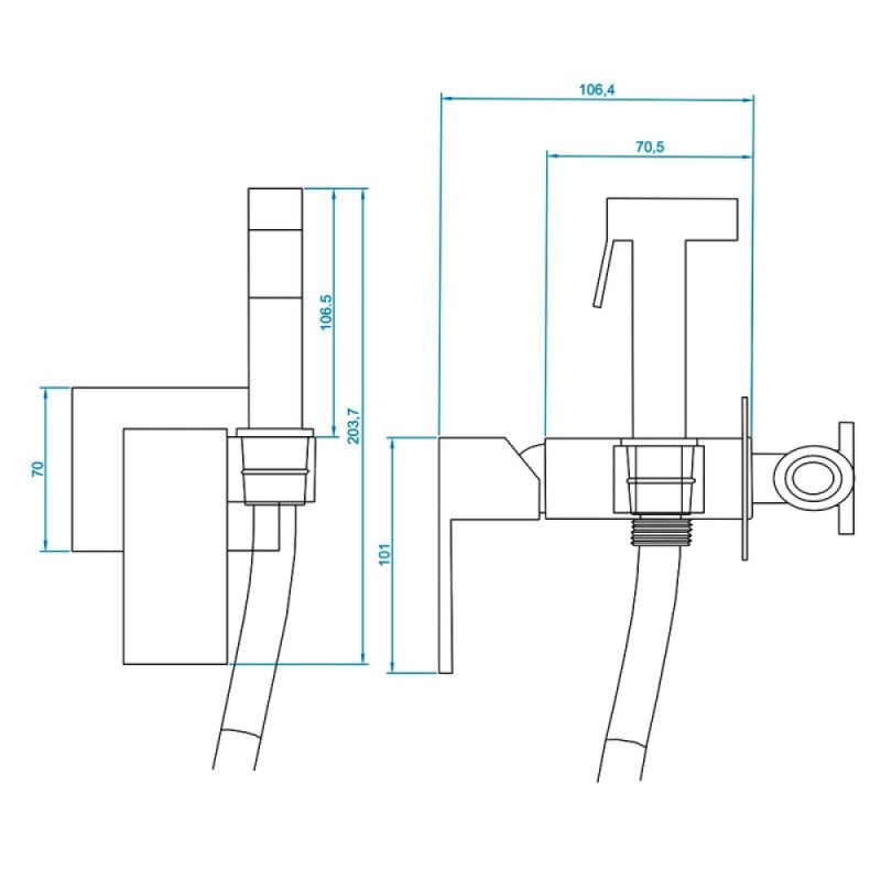 Гигиенический душ RGW Shower Panels SP-207, 511408207-01, со смесителем, хром