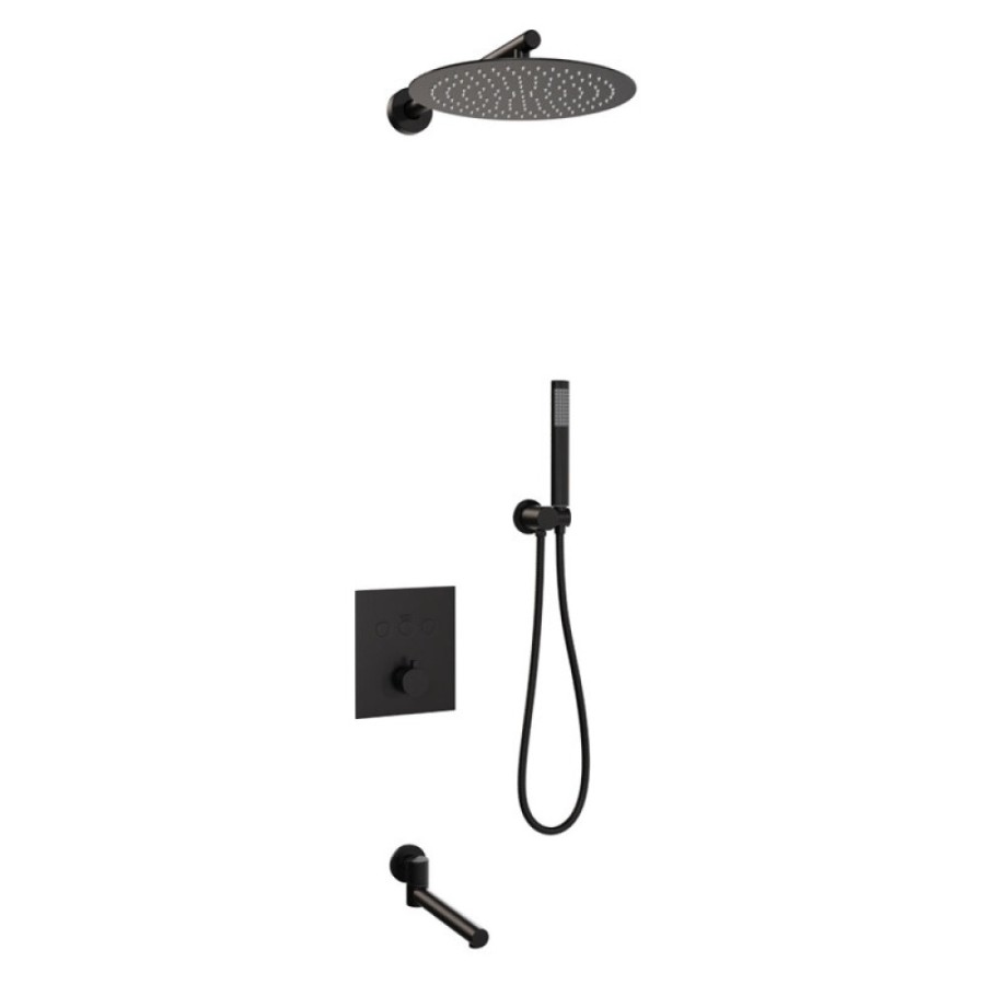 Душевая система RGW Shower Panels 511408370-04 SP-370B, скрытый монтаж, с изливом, черный матовый