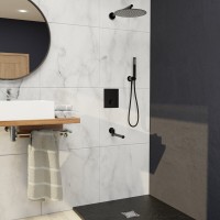 Душевая система RGW Shower Panels 511408370-04 SP-370B, скрытый монтаж, с изливом, черный матовый