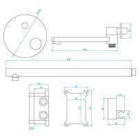 Душевая система RGW Shower Panels 51140855-06 SP-55G, скрытый монтаж, золото