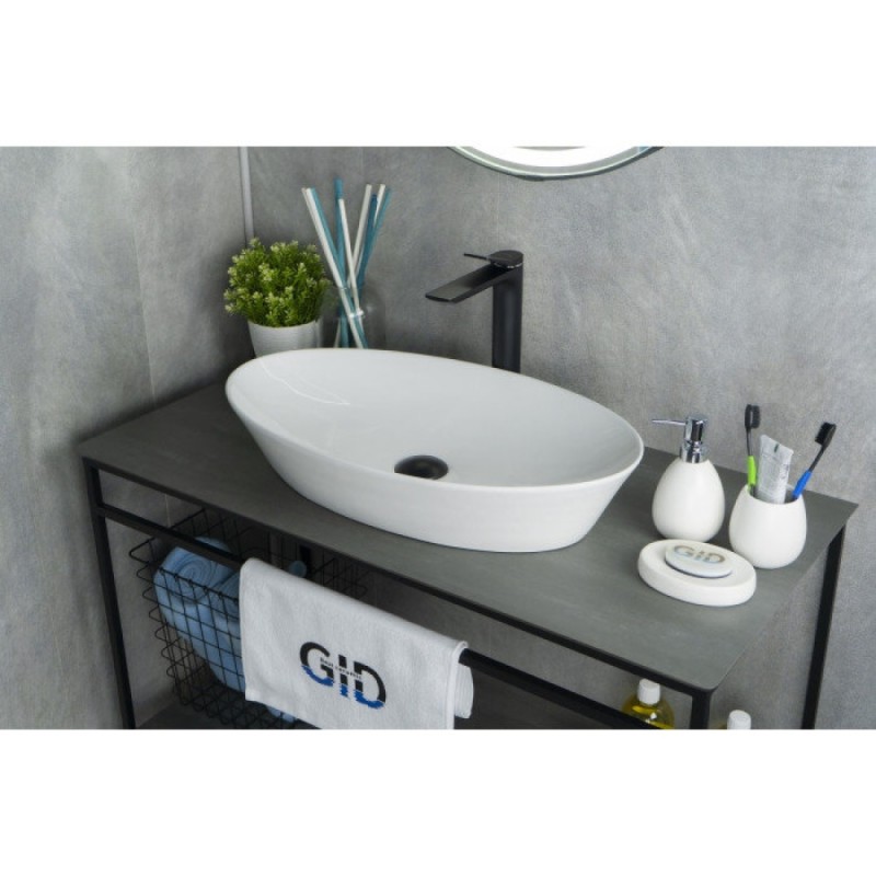 Раковина Gid Lago N9397 51141, 61 см, фаянс, белая