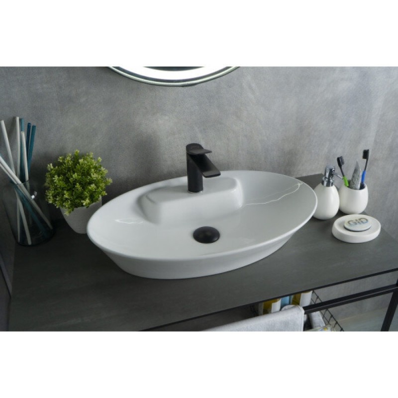 Раковина Gid Lago N9398 51142, 61 см, фаянс, белая