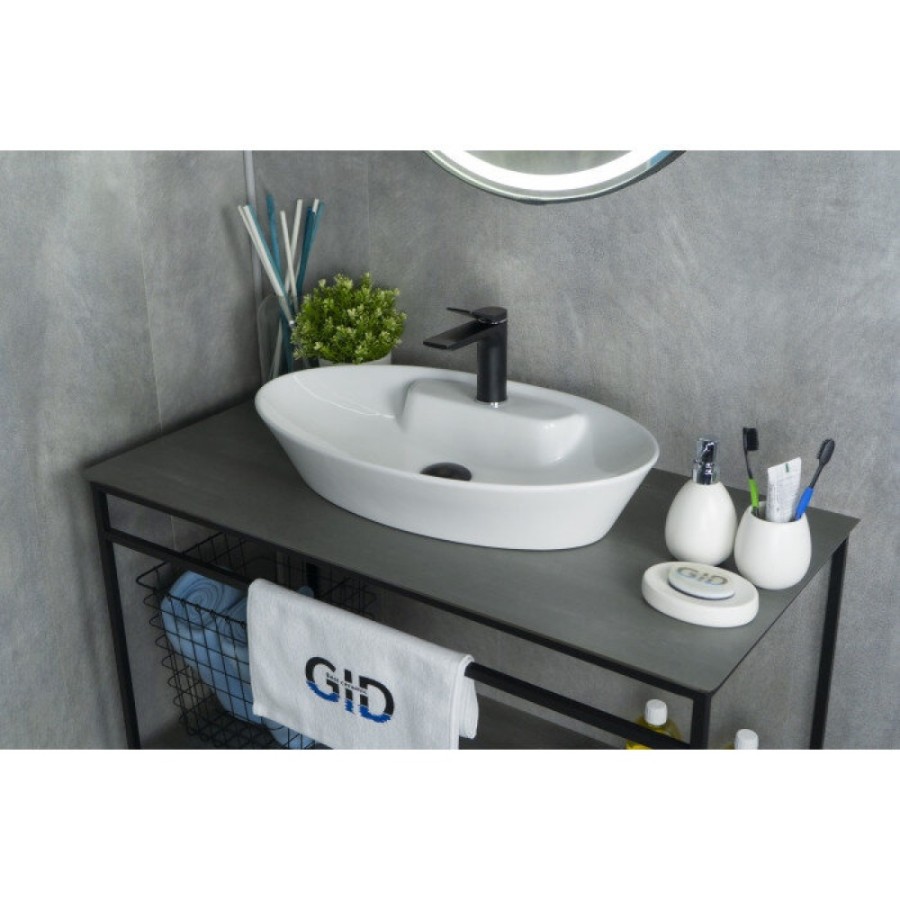 Раковина Gid Lago N9398 51142, 61 см, фаянс, белая