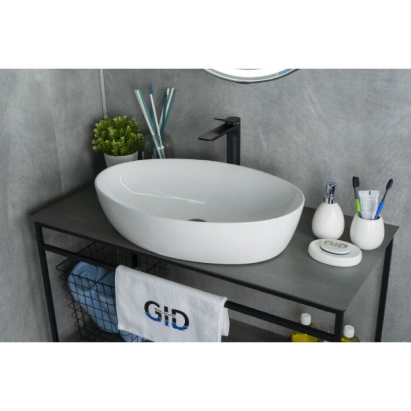 Раковина Gid Lago N9433 51148, 61 см, фаянс, белая