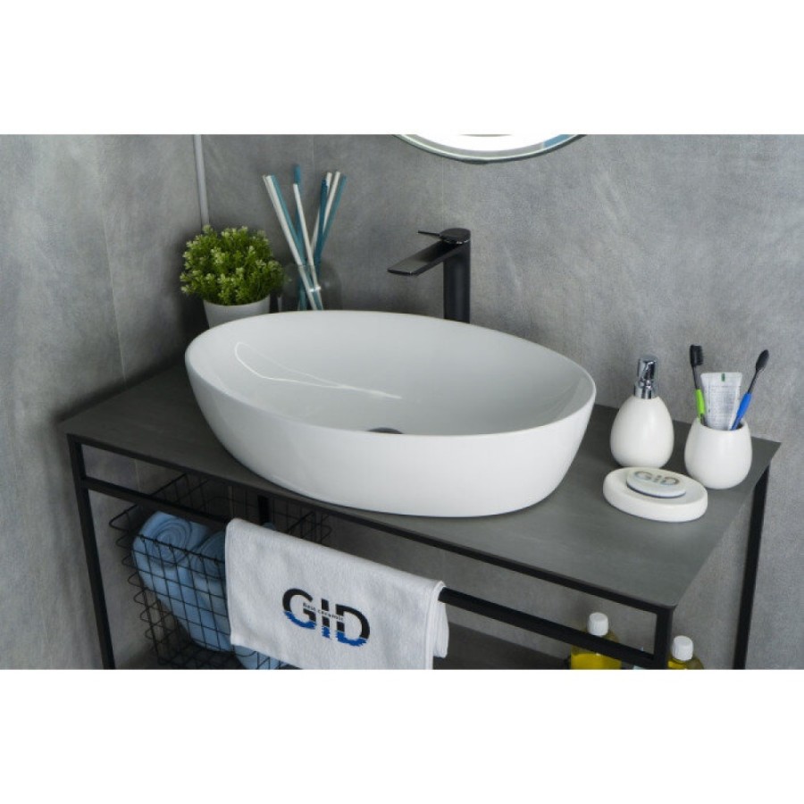 Раковина Gid Lago N9433 51148, 61 см, фаянс, белая