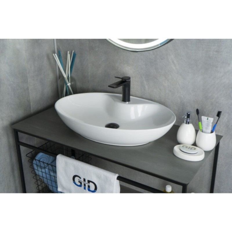 Раковина Gid Lago N9438 51151, 65 см, фаянс, белая