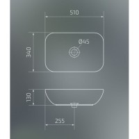 Раковина Gid Geometrico N9447 51157, 51 см, фаянс, белая