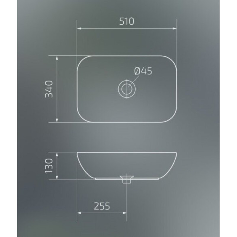 Раковина Gid Geometrico N9447 51157, 51 см, фаянс, белая