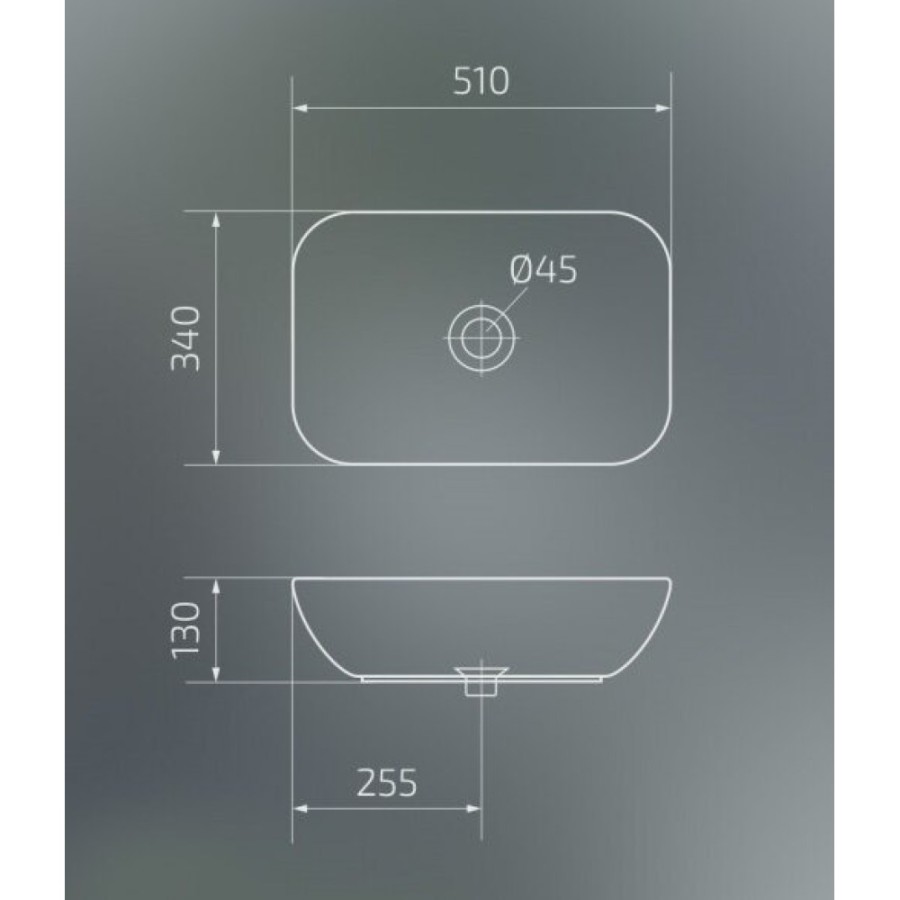 Раковина Gid Geometrico N9447 51157, 51 см, фаянс, белая