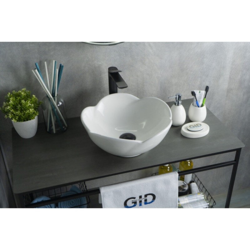 Раковина Gid Esfera N9078 51162, 38 см, фаянс, белая