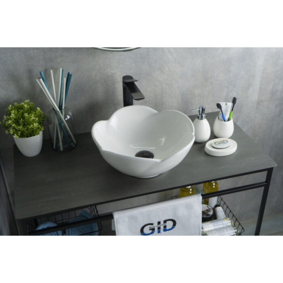 Раковина Gid Esfera N9078 51162, 38 см, фаянс, белая