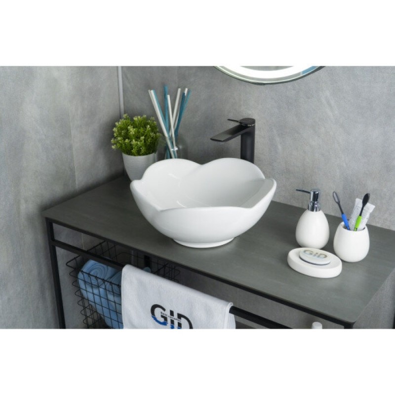 Раковина Gid Esfera N9078 51162, 38 см, фаянс, белая