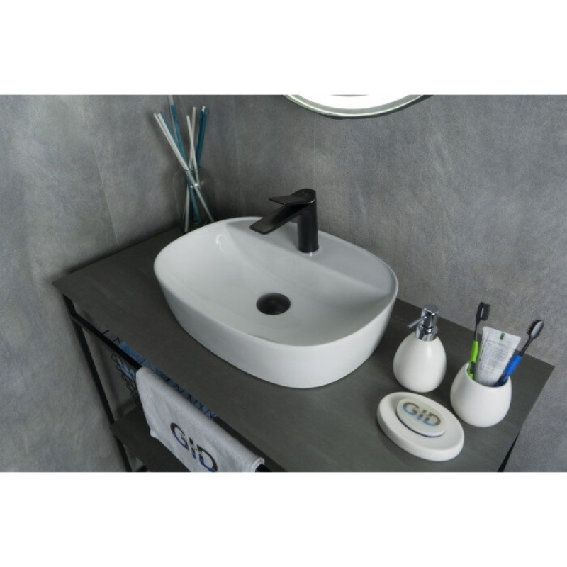 Раковина Gid Lago N9045 51166, 50 см, фаянс, белая