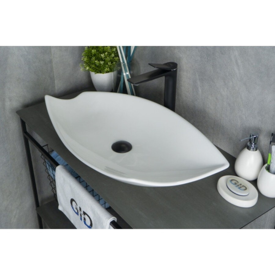 Раковина Gid Creativo N9178 51171, 74 см, фаянс, белая
