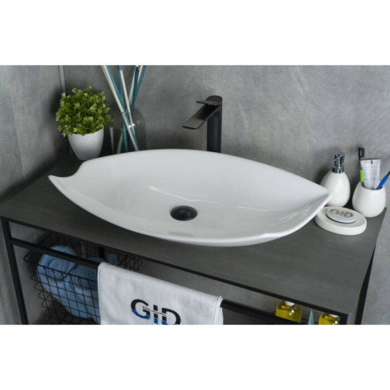 Раковина Gid Creativo N9178 51171, 74 см, фаянс, белая