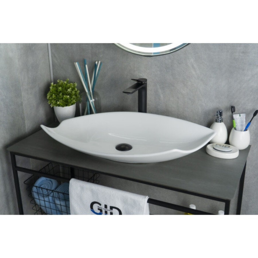 Раковина Gid Creativo N9178 51171, 74 см, фаянс, белая