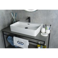 Раковина Gid Geometrico N9256 51172, 60 см, фаянс, белая