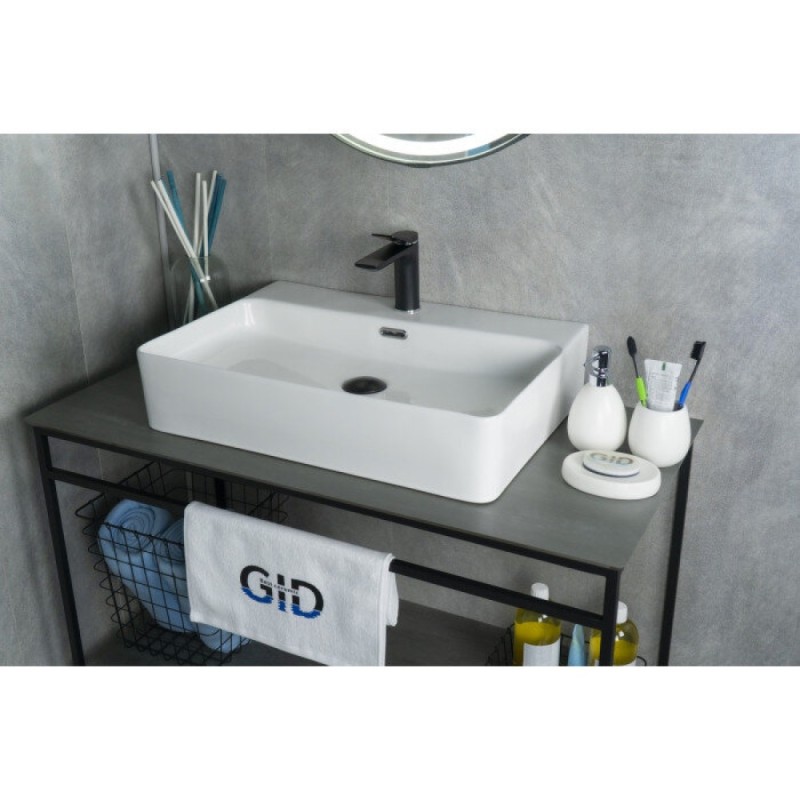 Раковина Gid Geometrico N9256 51172, 60 см, фаянс, белая