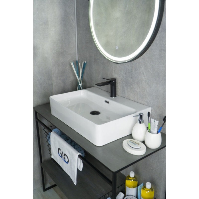 Раковина Gid Geometrico N9256 51172, 60 см, фаянс, белая