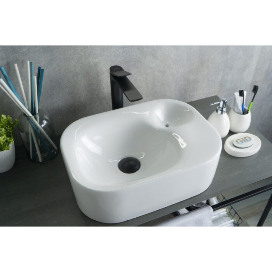 Раковина Gid Creativo N9266 51173, 47 см, фаянс, белая