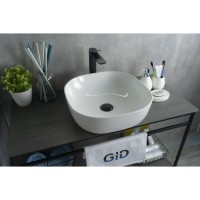 Раковина Gid Geometrico D1301 51180, 42 см, фаянс, белая