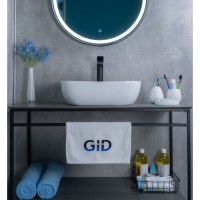 Раковина Gid Geometrico D1333 51183, 46 см, фаянс, белая