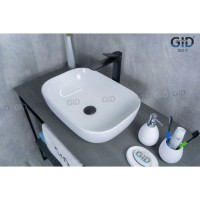 Раковина Gid Geometrico D1333 51183, 46 см, фаянс, белая