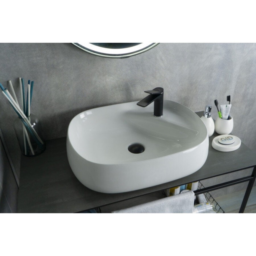 Раковина Gid Lago N9048 51185, 59 см, фаянс, белая