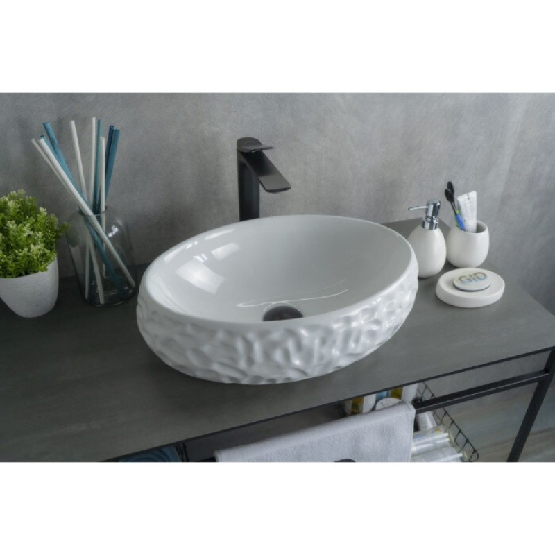 Раковина Gid Lago 9030wf 51187, 48 см, фаянс, белая