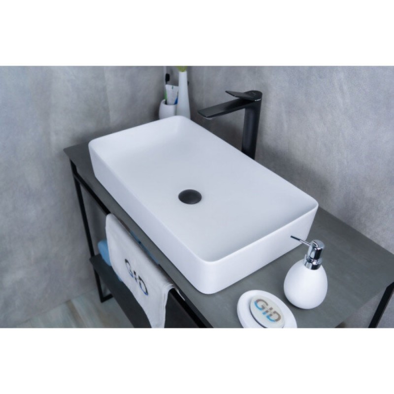 Раковина Gid Geometrico Wm9396 51189, 60 см, фаянс, белая матовая