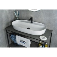 Раковина Gid Lago N9347 51190, 81 см, фаянс, белая