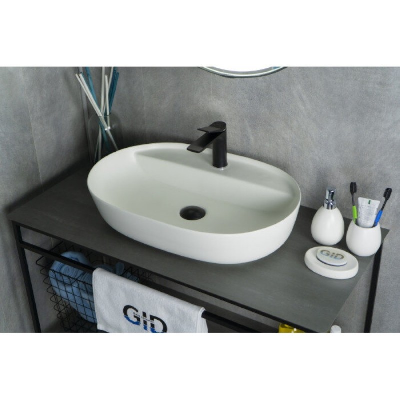 Раковина Gid Lago Wm1346 51192, 61 см, фаянс, белая матовая