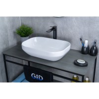 Раковина Gid Lago D1468 51195, 50 см, фаянс, белая