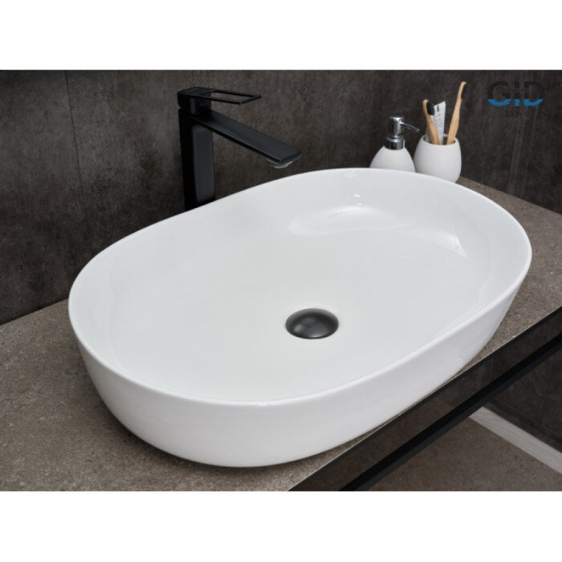 Раковина Gid Lago D1348 51204, 61 см, фаянс, белая