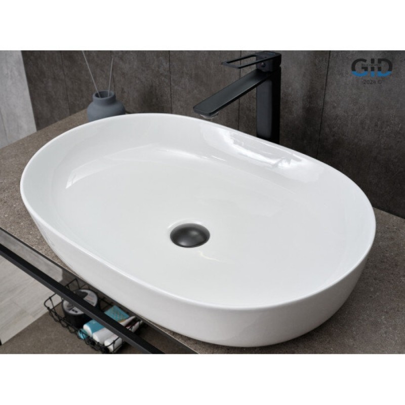 Раковина Gid Lago D1348 51204, 61 см, фаянс, белая