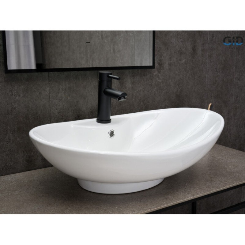 Раковина Gid Lago N9004, 51205, 65 см, фаянс, белая