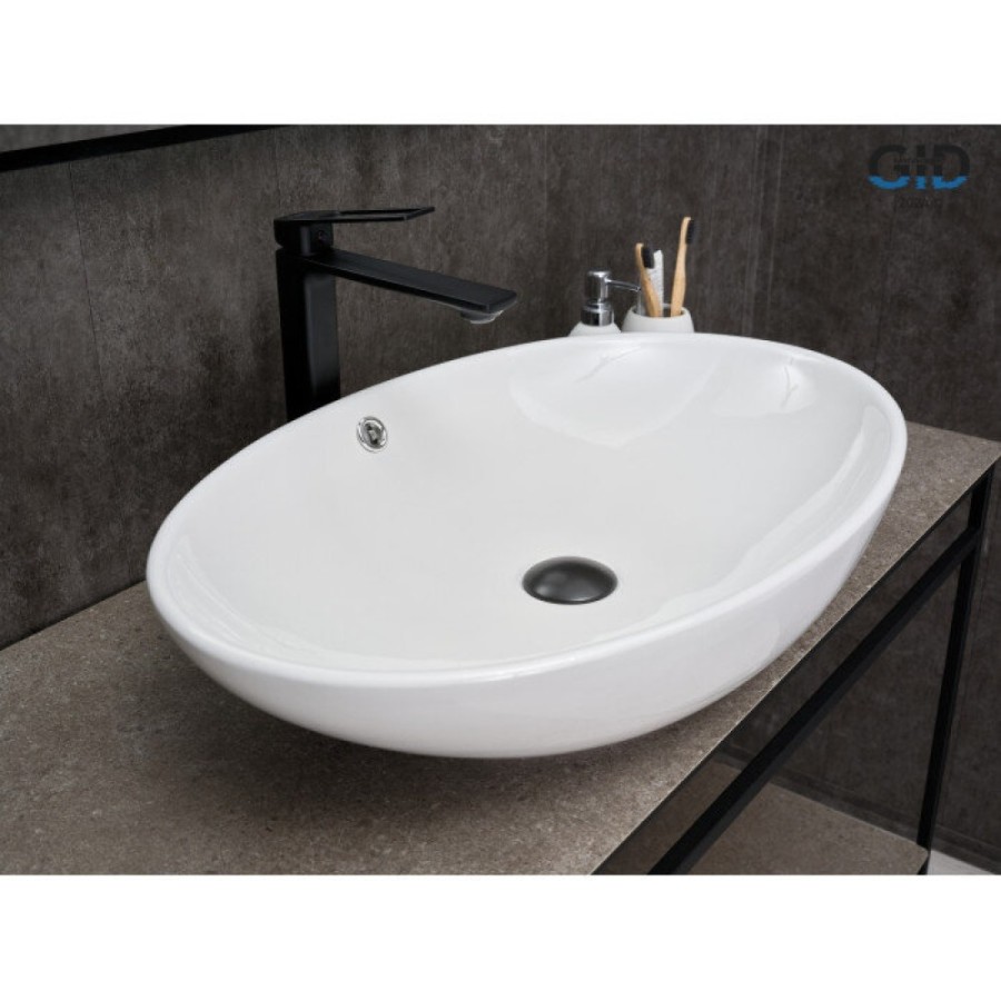 Раковина Gid Lago N9007 51207, 63 см, фаянс, белая