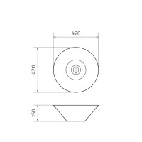 Раковина Gid Esfera N9102, 51210, 42 см, фаянс, белая