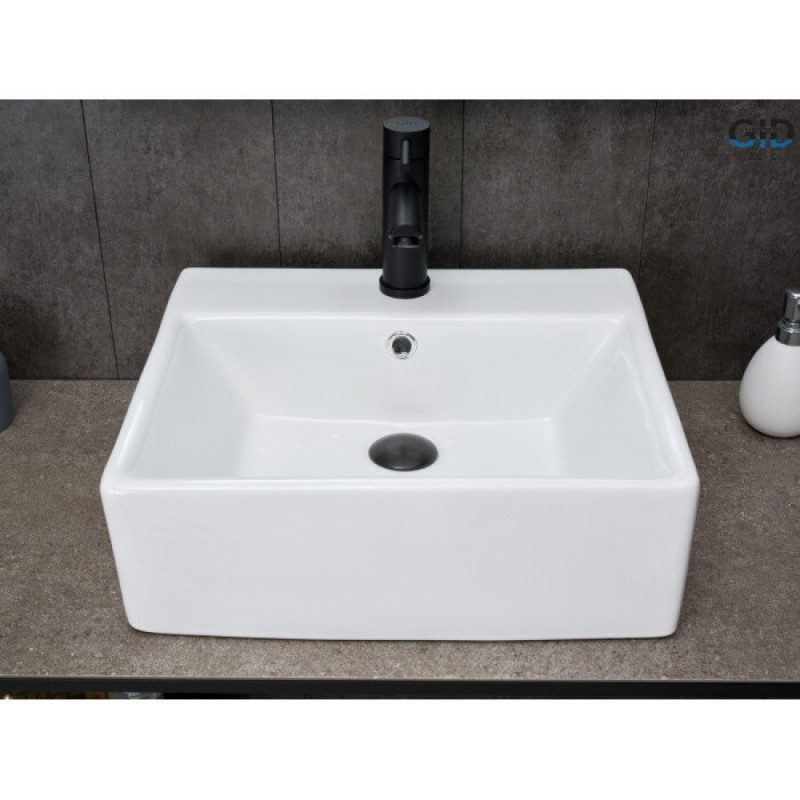 Раковина Gid Geometrico N9145 51214, 45 см, фаянс, белая
