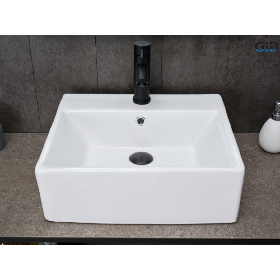 Раковина Gid Geometrico N9145 51214, 45 см, фаянс, белая