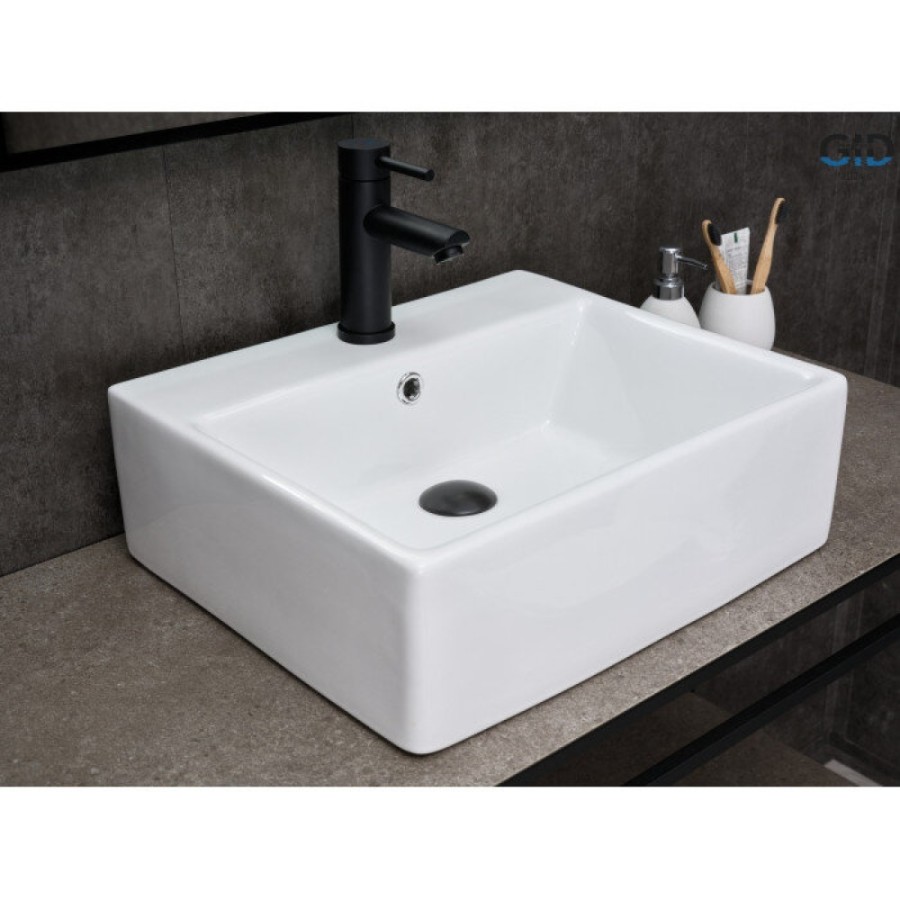 Раковина Gid Geometrico N9145 51214, 45 см, фаянс, белая