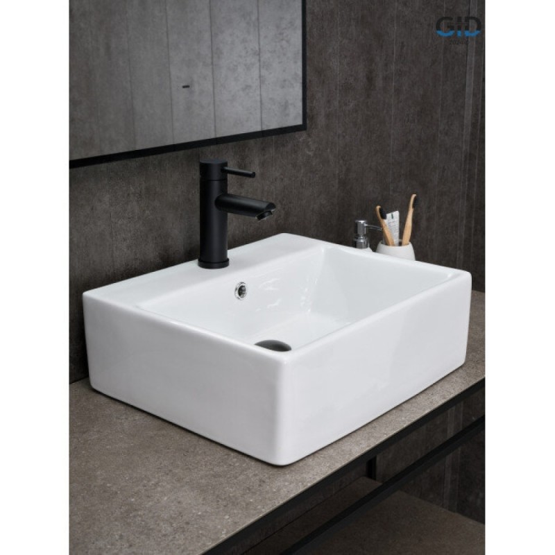 Раковина Gid Geometrico N9145 51214, 45 см, фаянс, белая