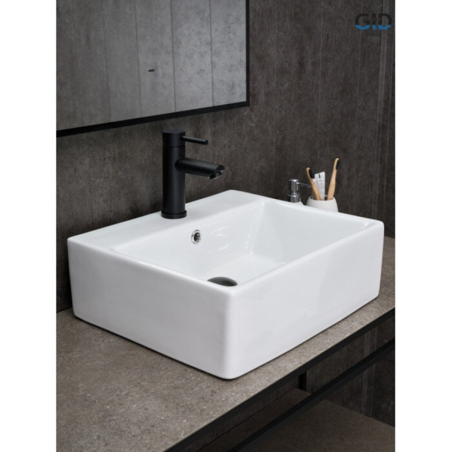 Раковина Gid Geometrico N9145 51214, 45 см, фаянс, белая